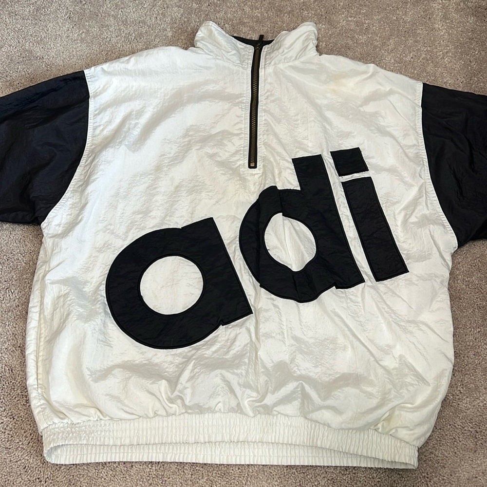 Adidas Vintage quarter zip windbreaker